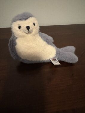 Jellycat Gray and Cream Seal Plush